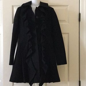 Super cute ruffled wool blend coat